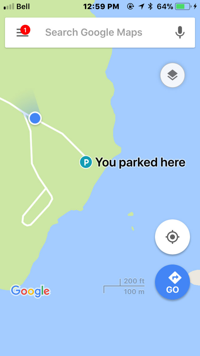 Google Maps Parking Spot