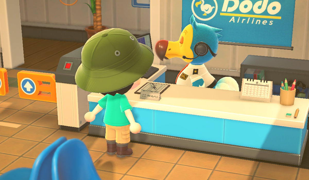 My character taliking to Orville the Dodo at an airport ticket counter arranging a flight with Wilbur the Dodo to a neighboring island.