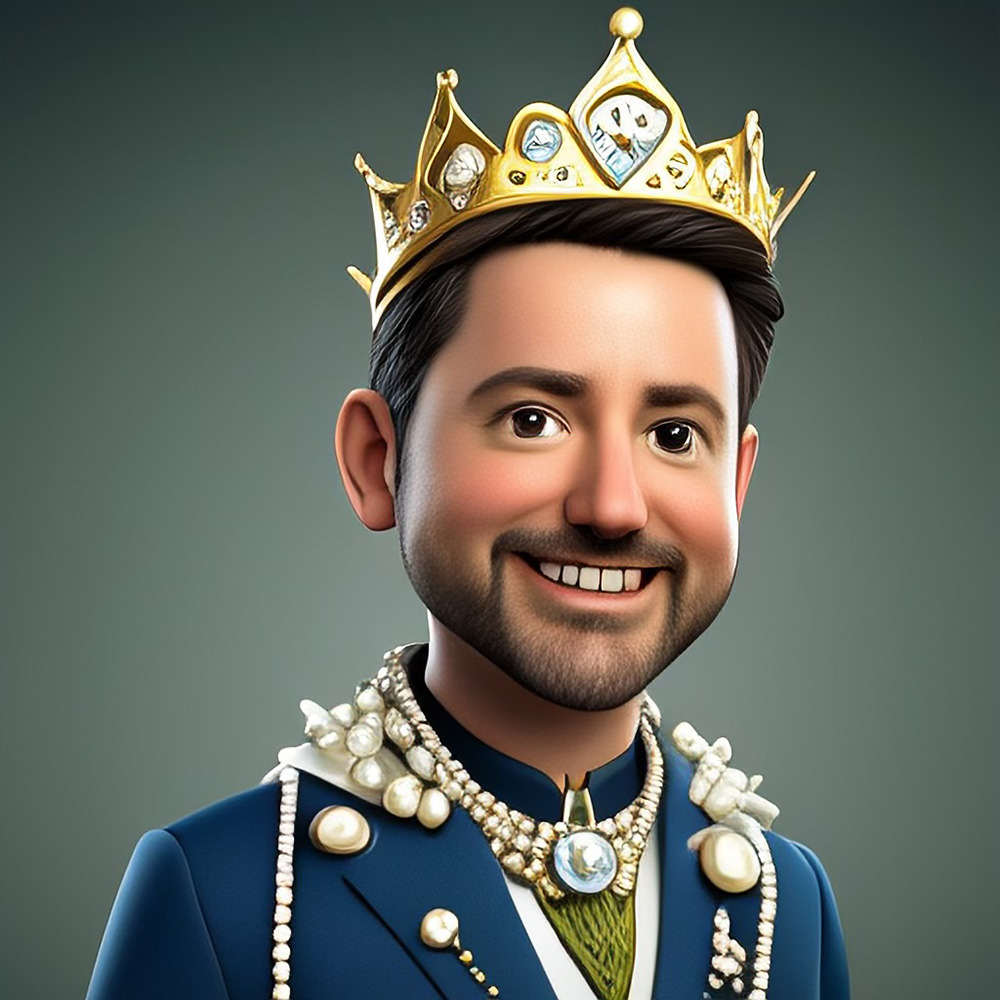 Younger AI generated me dressed as a king!