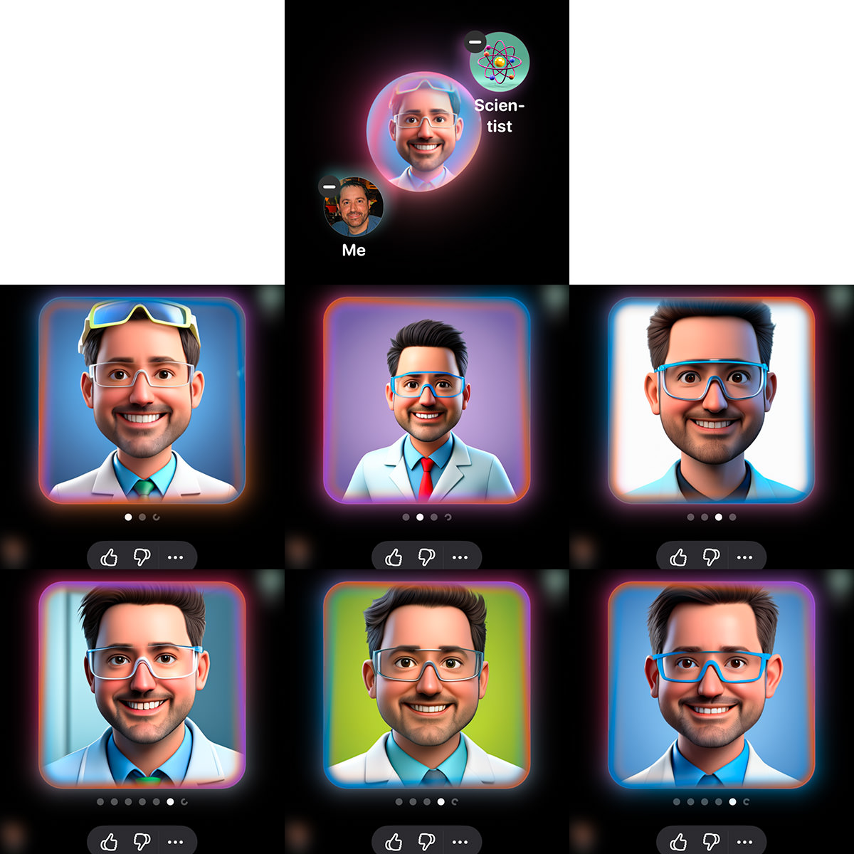 Dave AI scientist options, all looking pretty much the same!