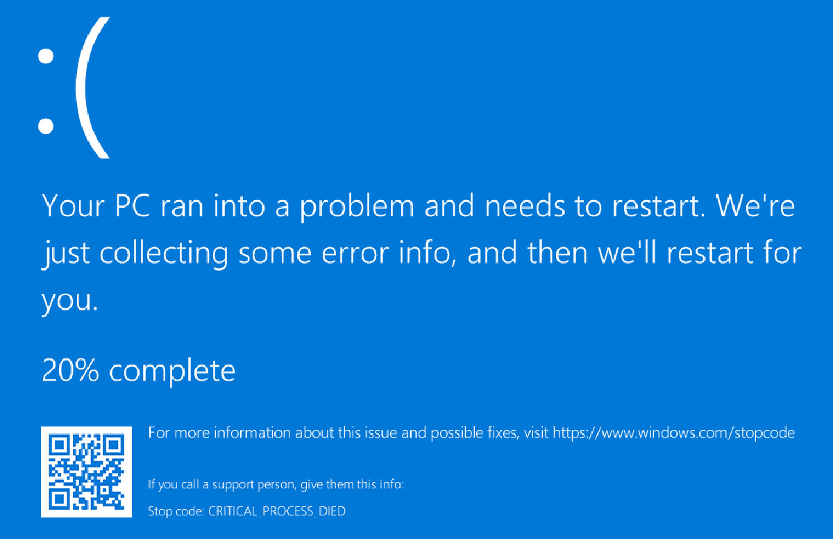Windows Blue Screen of Death... frowny-face.