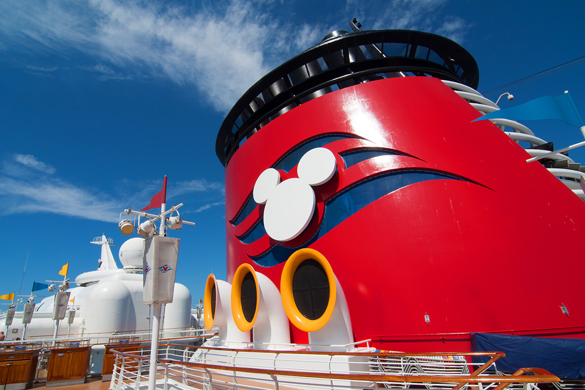 The custom ship stack with the Disney DCL logo on it in pretty colors.