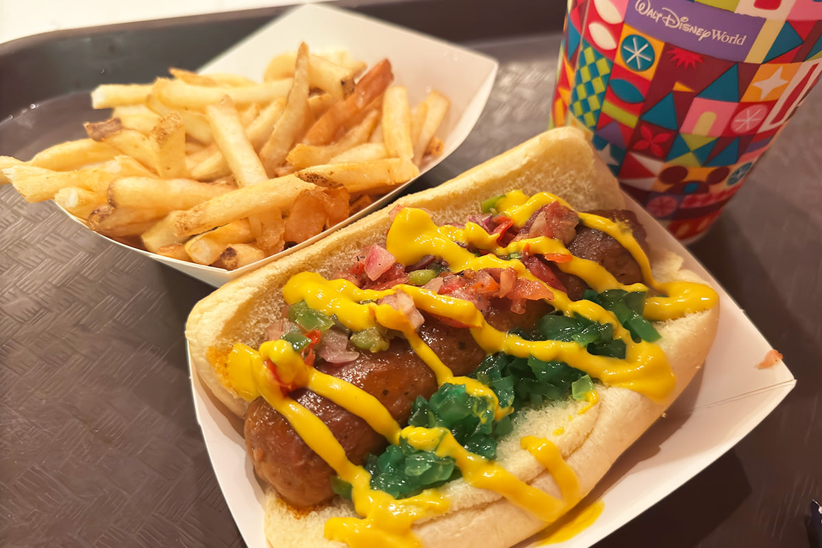 A Casey's Corner Disney Veggie Chicago Dog