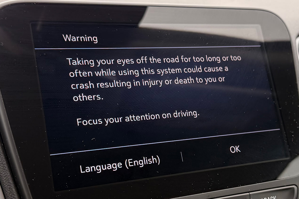 Warning! Taking your eyes off the road for too long or too often while using this system could cause a crash resulting in injury or death to you or others. Focus your attention on driving.