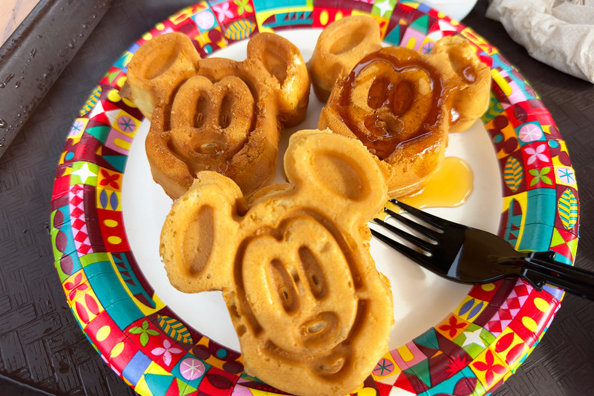 Mickey Waffles with Syrup