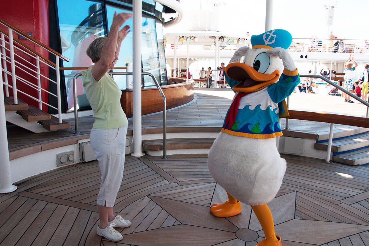 Mom and Donald doing the YMCA dance!