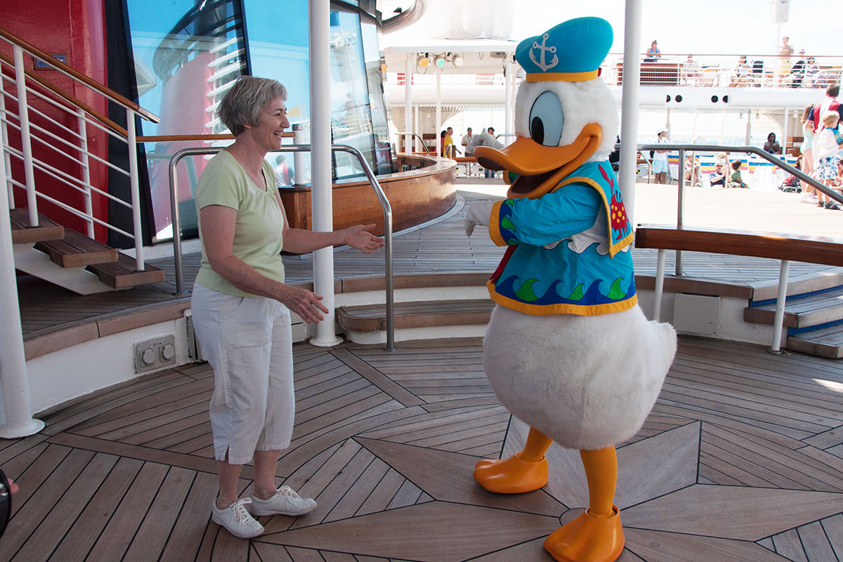 Mom and Donald doing the YMCA dance!