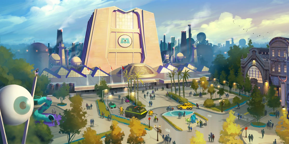 An artist rendering of an overview of Monstropolis.