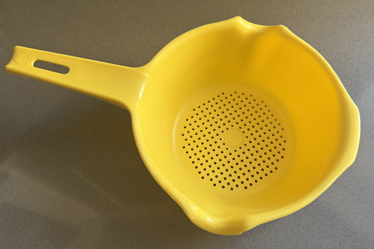 My old Tupperware Yellow Strainer