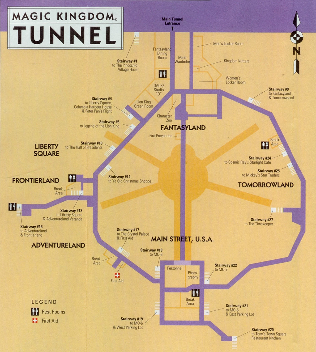 Map of the utility coridors that are under Walt Disney World.