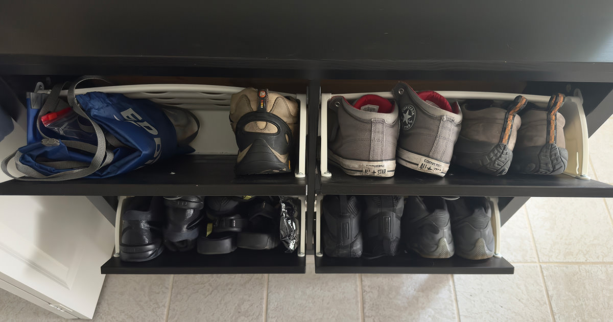 My shoe cupboard with a missing shoe!