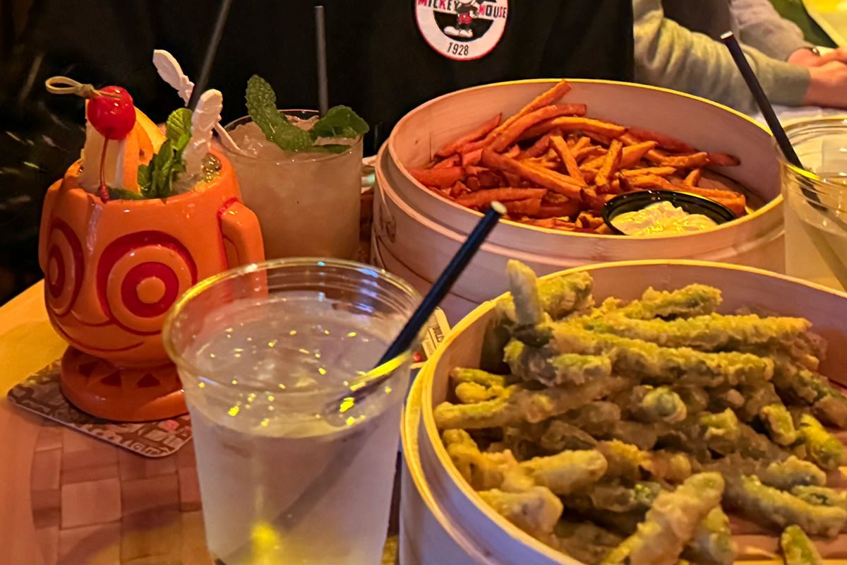 Food on the table at Trader Sam's