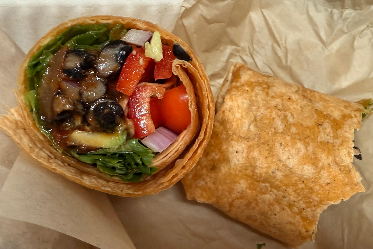 My delicious veggie wrap.